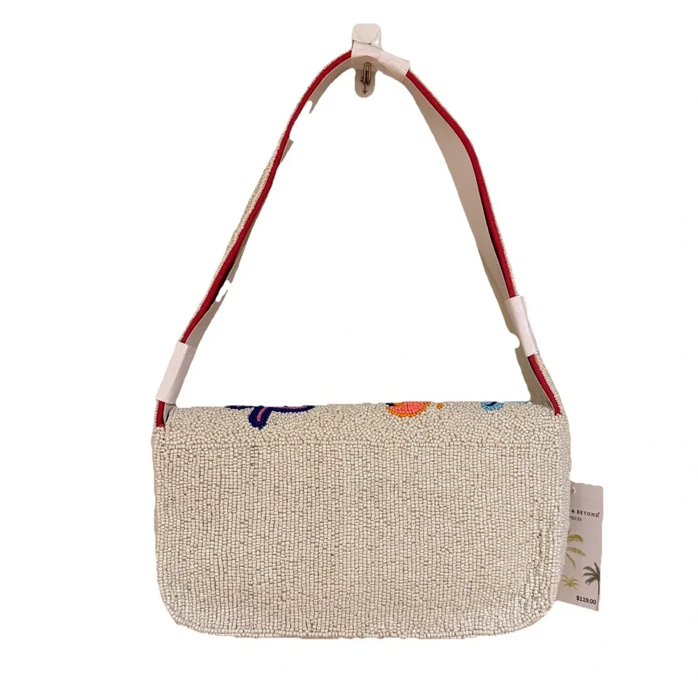 Viral‎ America & Beyond Beaded Shoulder Bag Sea Animals Turtle Lobster Starfish